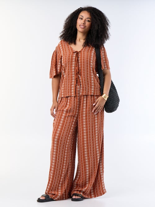 Fliessende Hose mit Stickereien - Kiabi