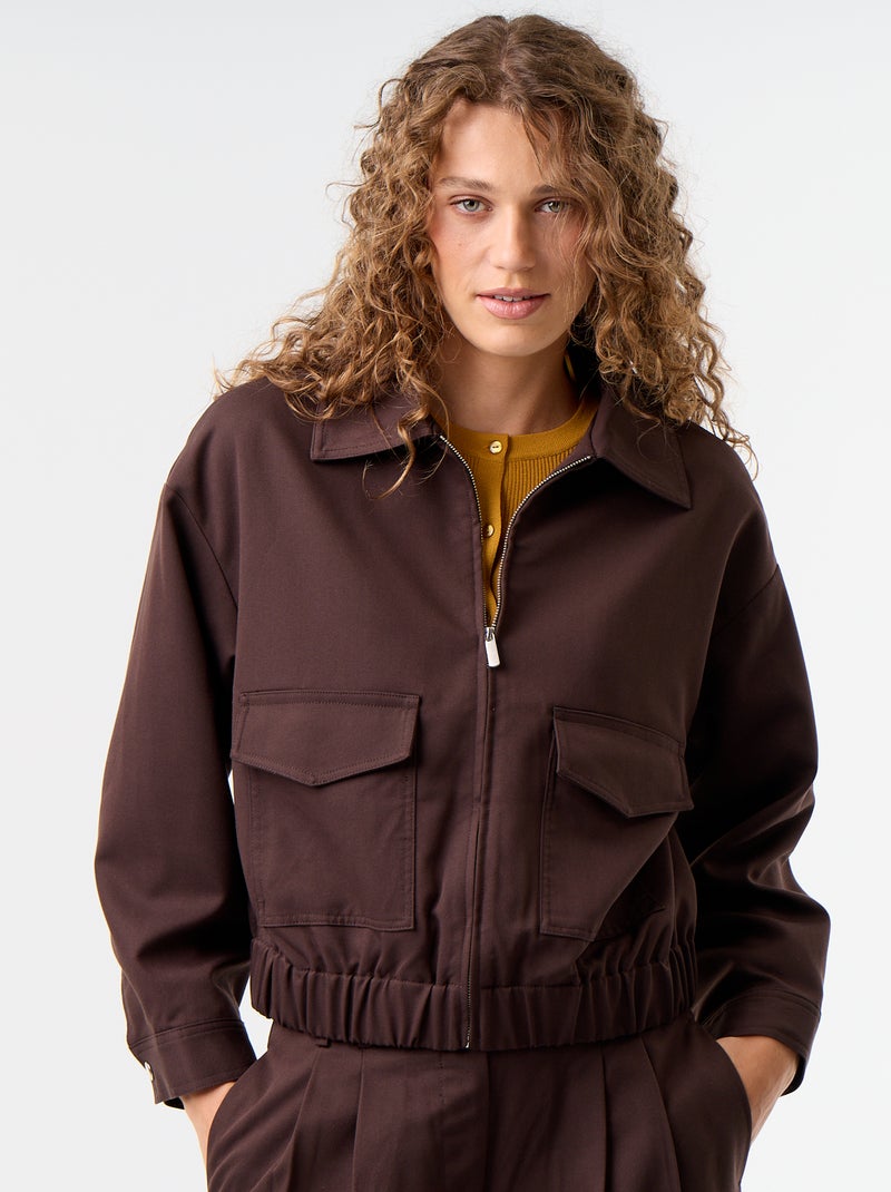 Fliessende Jacke mit Reissverschluss Marron - Kiabi