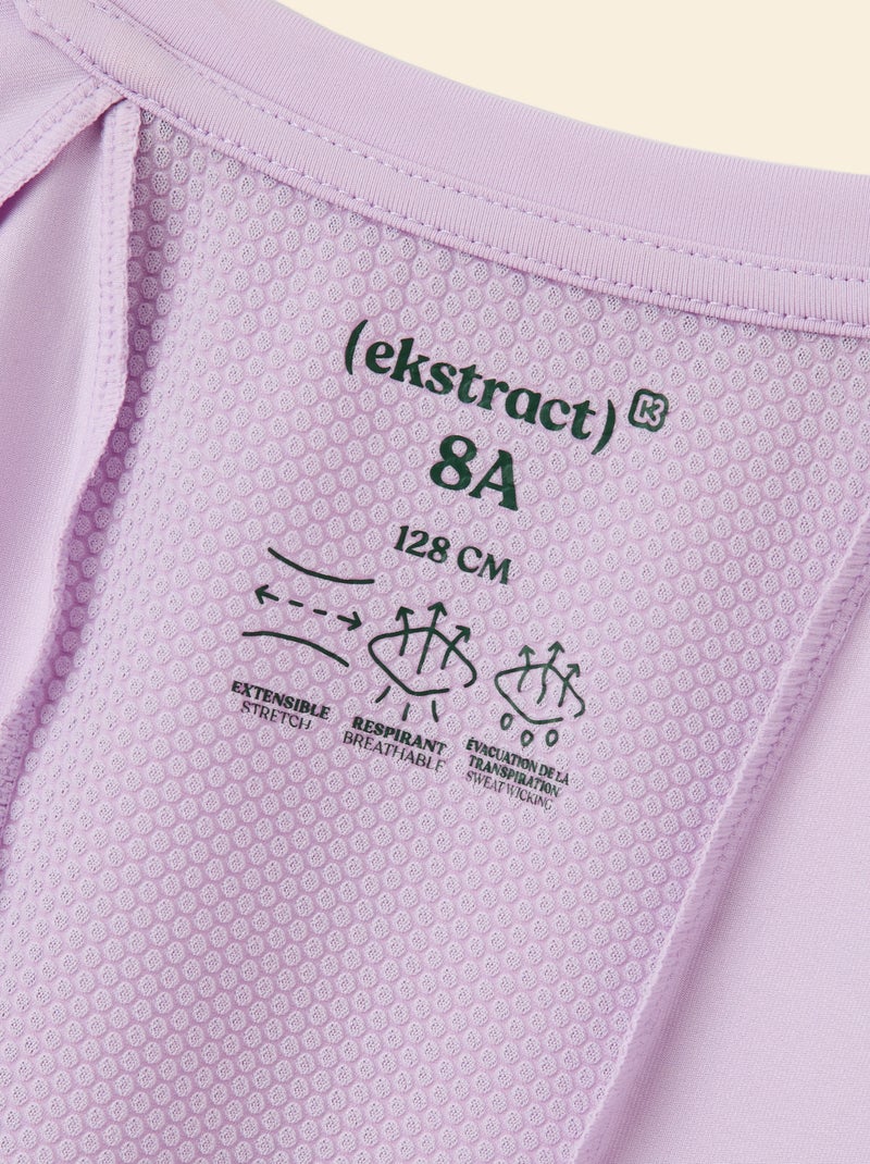Fliessendes Kurzarm-Sport-T-Shirt (Ekstract) Violet - Kiabi