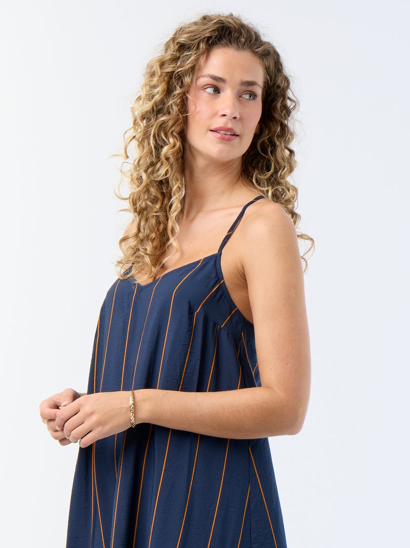 Fliessendes langes Kleid Blau - Kiabi