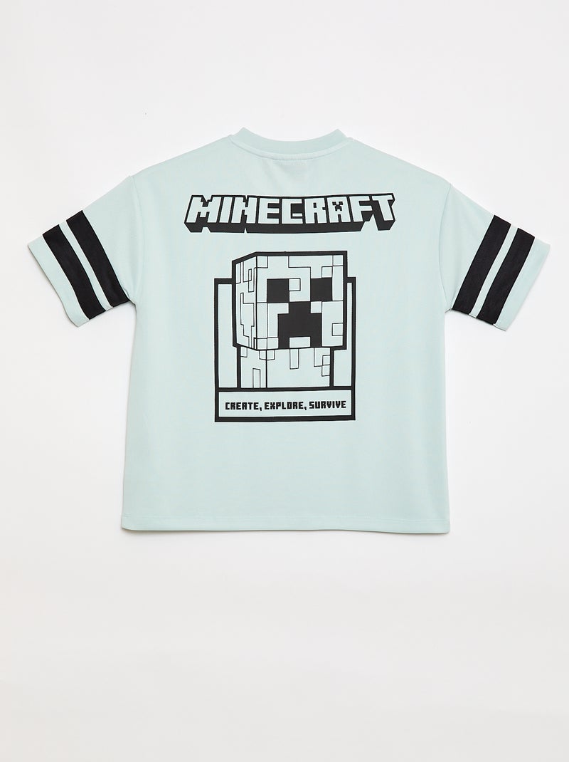 Fliessendes Sport-T-Shirt 'Minecraft' mit kurzen Ärmeln Blau - Kiabi