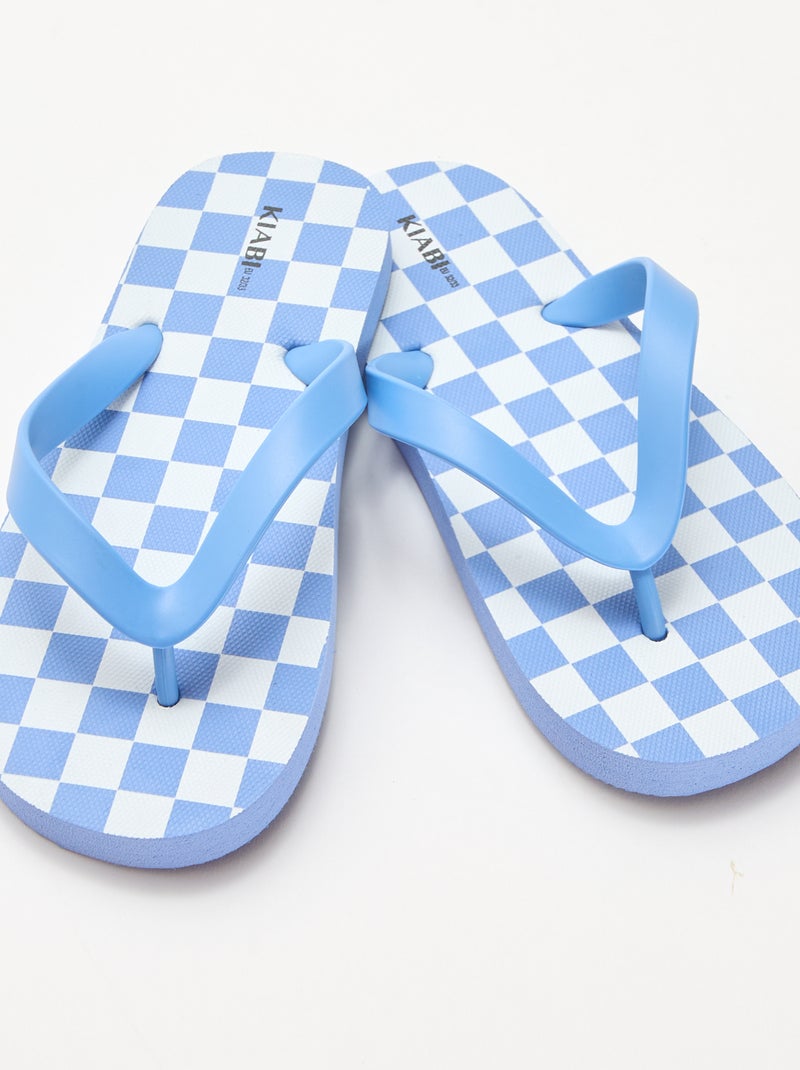 Flip-Flops mit Schachbrettmuster Blau - Kiabi