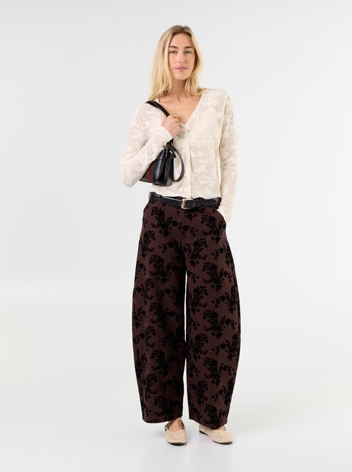 Flocked Barrel Fit Pants - Kiabi