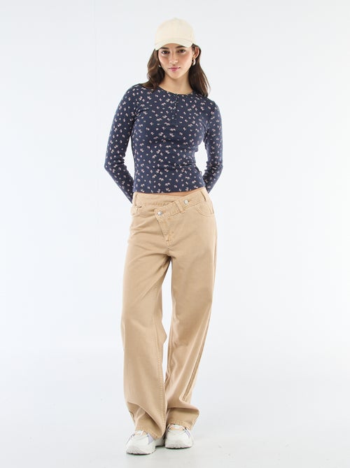 Floral Pointelle Knit T-Shirt - Kiabi