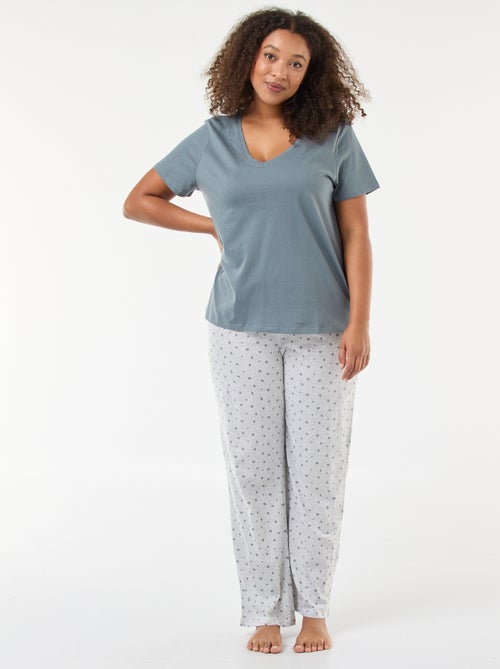 Floral Print Long Pyjama Set - 2 Piece - Kiabi