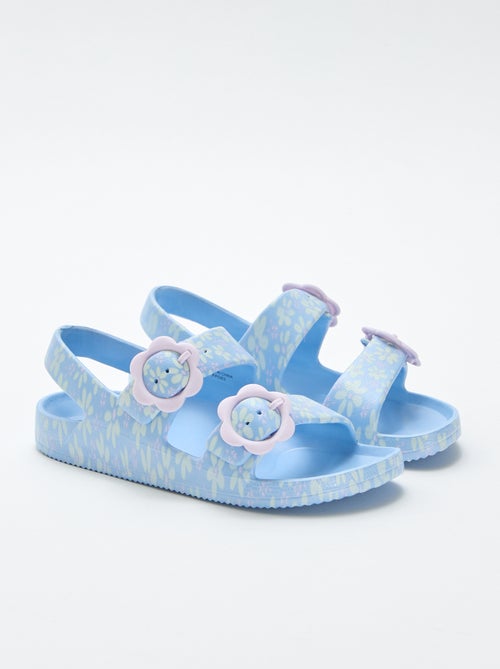 Floral print plastic sandals - Kiabi