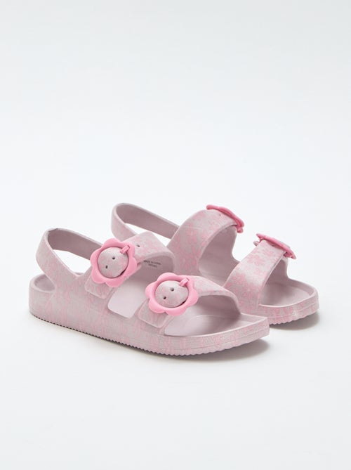 Floral print plastic sandals - Kiabi