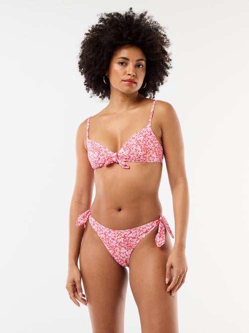 Floral print swim briefs with ties - Kiabi