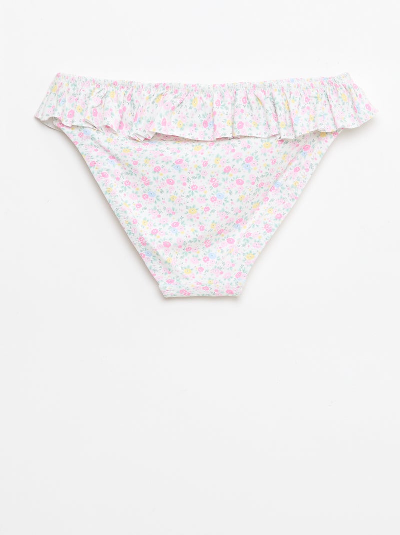 Floral Smocked 2-Piece Swimsuit White - Kiabi