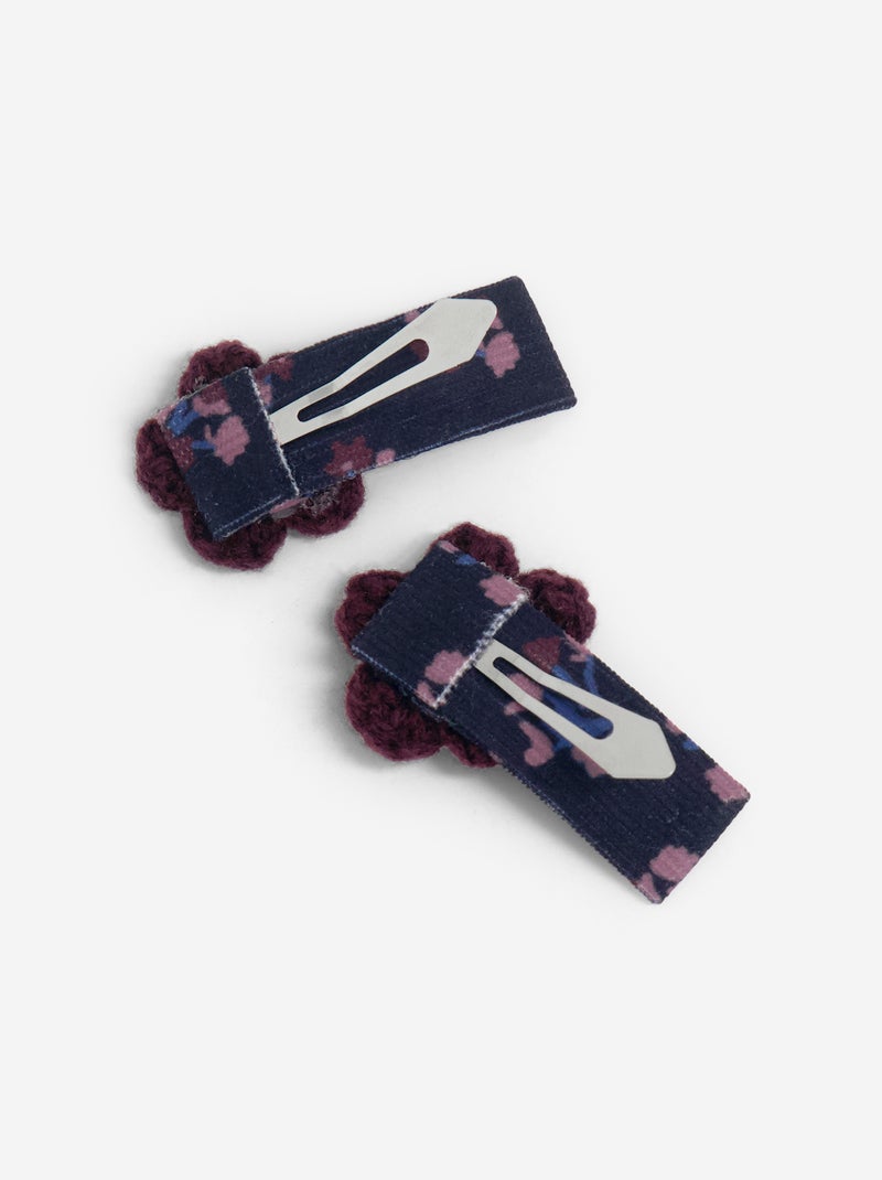 Flower-shaped crocodile clips Blue - Kiabi