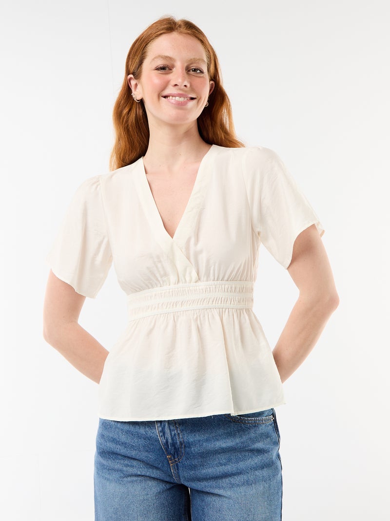 Flowy Flared Blouse White - Kiabi