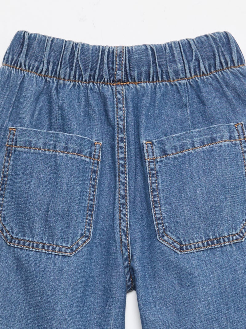 Flowy Jean-Effect Pants Dark blue - Kiabi