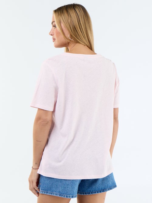 Flowy Linen Blend T-Shirt - Kiabi