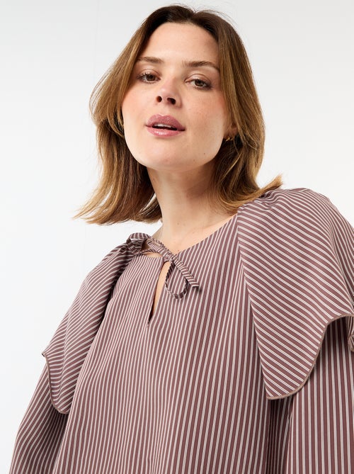 Flowy Long-Sleeve Blouse with Large Ruffle Collar - Kiabi