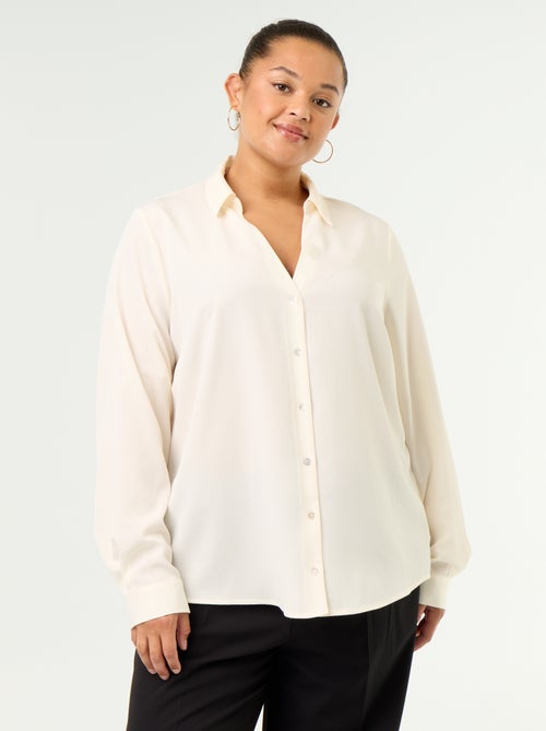 Flowy Solid Blouse - Kiabi Flowy Solid Blouse - Kiabi