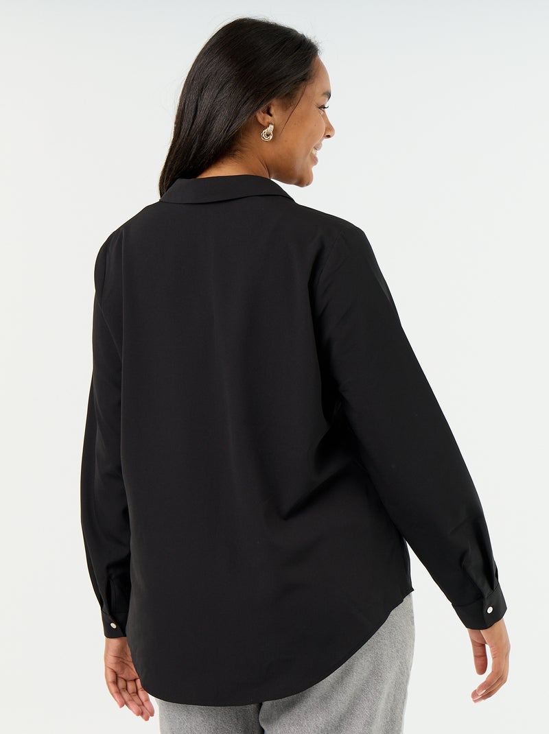Flowy Solid Blouse Black - Kiabi