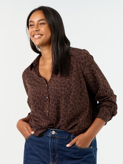 Flowy Solid Blouse - Kiabi Flowy Solid Blouse - Kiabi