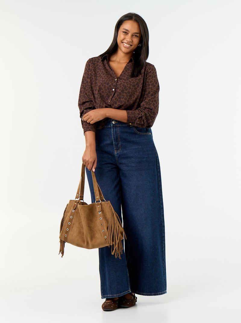 Flowy Solid Blouse Brown - Kiabi