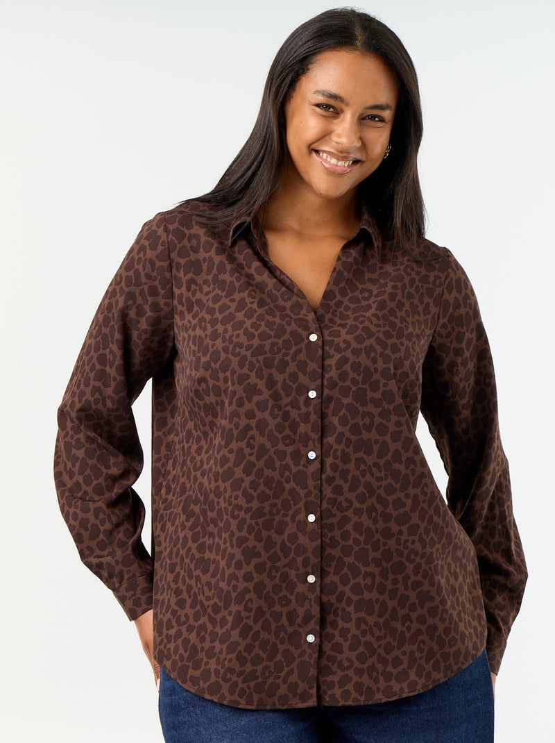 Flowy Solid Blouse Brown - Kiabi
