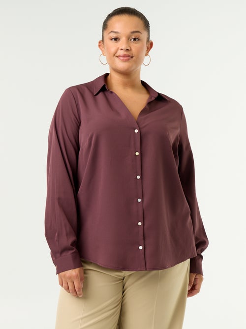 Flowy Solid Blouse - Kiabi Flowy Solid Blouse - Kiabi