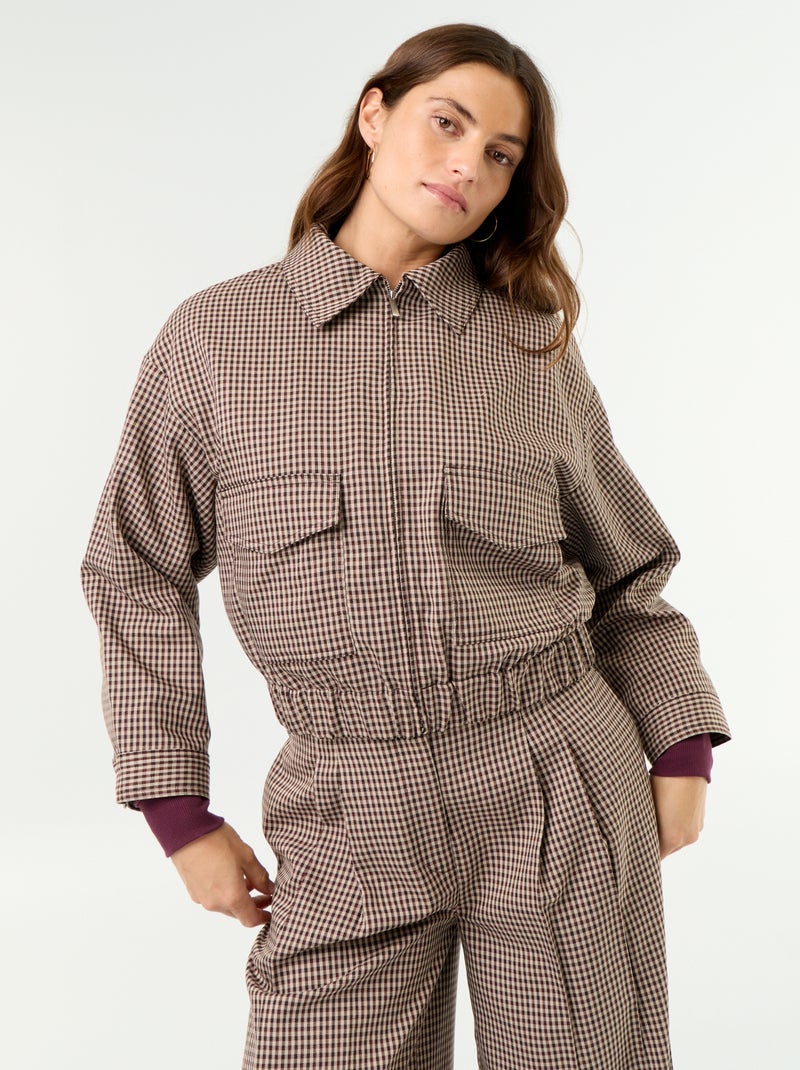 Fluid Jacket with Zip Opening Brown - Kiabi