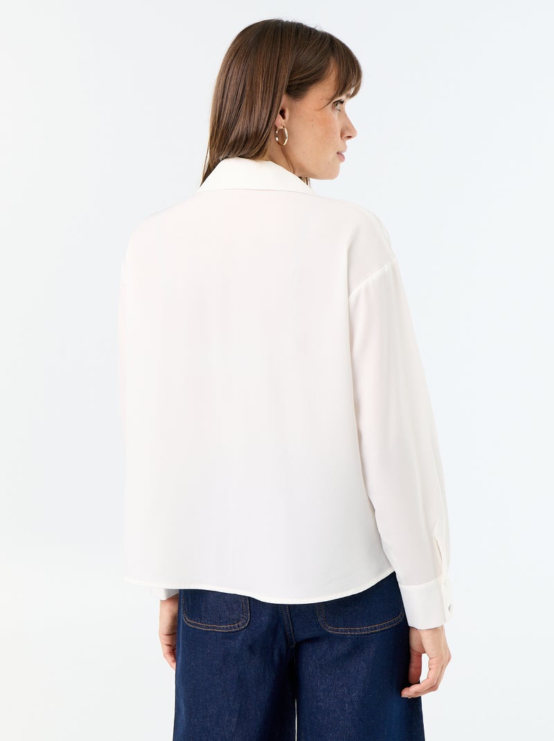 Fluid Plain Blouse White - Kiabi