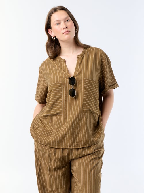 Fluid Viscose Kaftan Blouse - Kiabi Fluid Viscose Kaftan Blouse - Kiabi