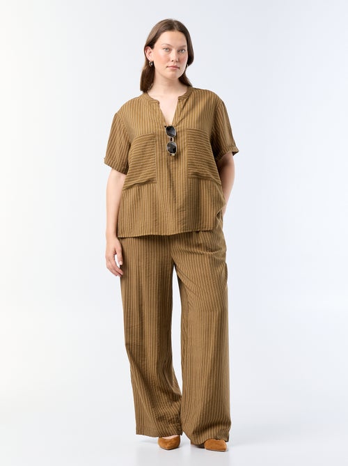 Fluid viscose wide-leg trousers - Kiabi