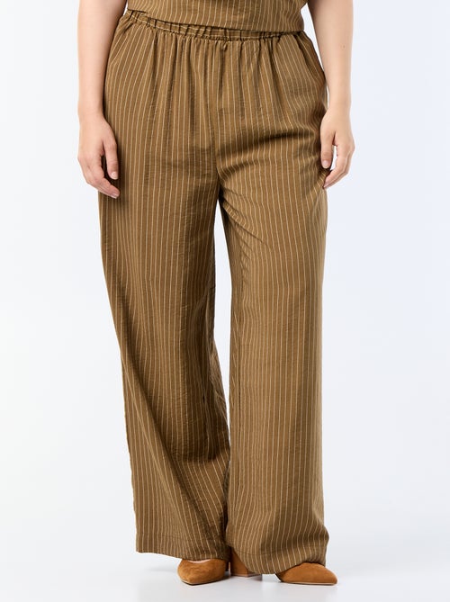 Fluid viscose wide-leg trousers - Kiabi