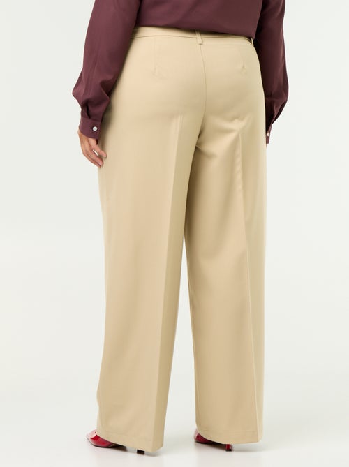 Fluid wide-leg plain trousers - Kiabi
