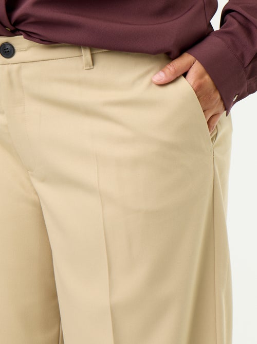 Fluid wide-leg plain trousers - Kiabi