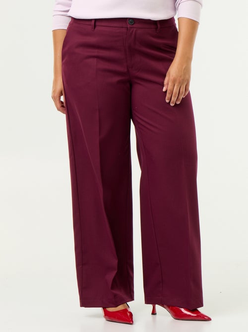 Fluid wide-leg plain trousers - Kiabi