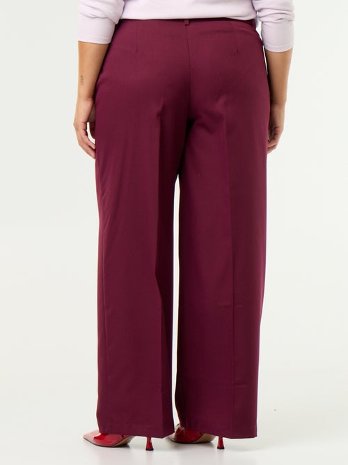 Fluid wide-leg plain trousers - Kiabi