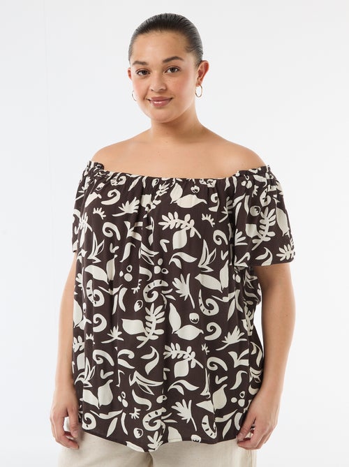Flusigi Crêpe-Bluse mit Churzärmle - Kiabi