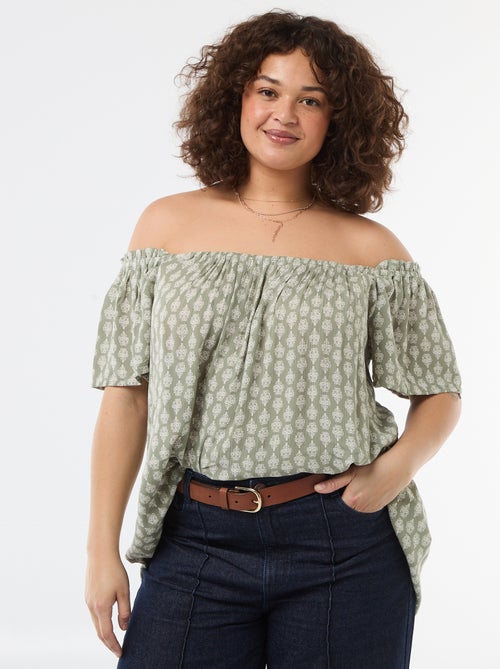 Flusigi Crêpe-Bluse mit Churzärmle - Kiabi