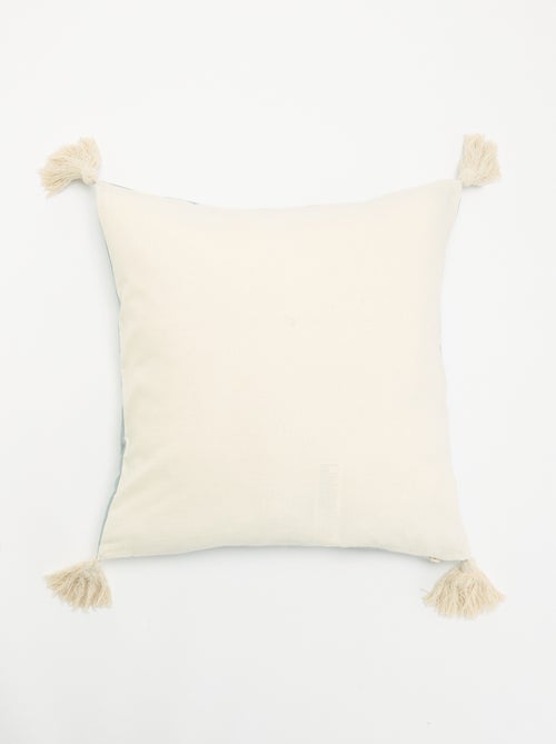 Fodera per cuscino quadrata con pompon - Kiabi