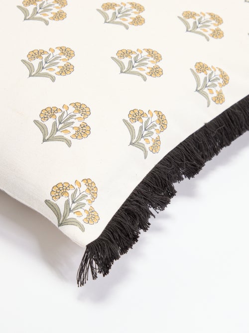 Fodera per cuscino stampata con frange - Kiabi