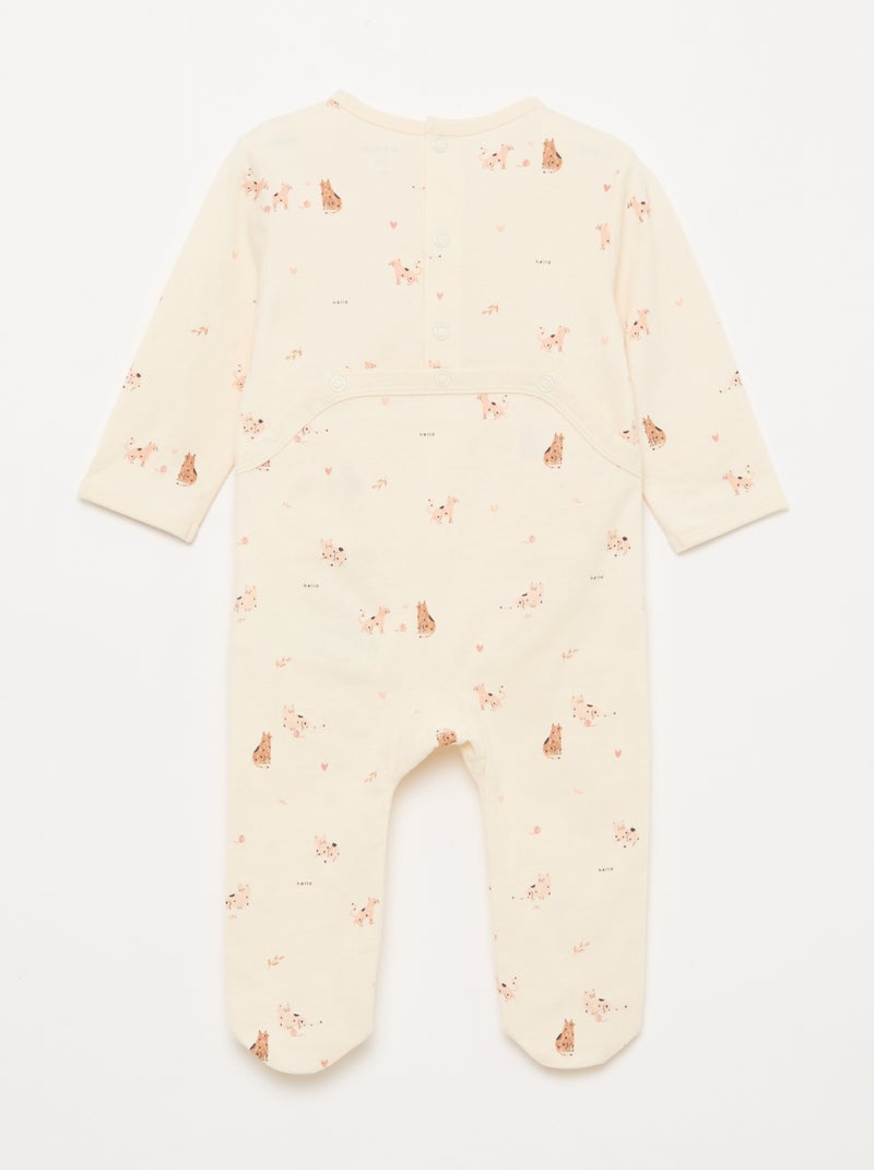 Footed Sleepsuit White - Kiabi