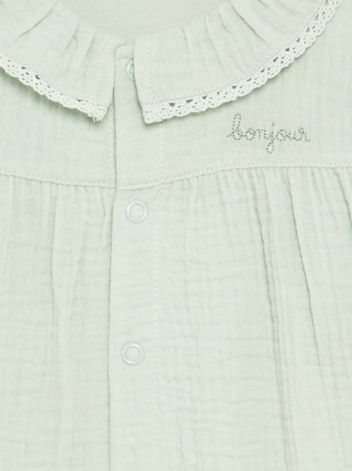 Footless Baby Sleepsuit with Decorative Collar - Kiabi Footless Baby Sleepsuit with Decorative Collar - Kiabi