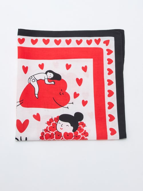 Foulard (65x65 cm) 'Agathe Sorlet x Kiabi' - Saint-Valentin - Kiabi Foulard (65x65 cm) 'Agathe Sorlet x Kiabi' - Saint-Valentin - Kiabi
