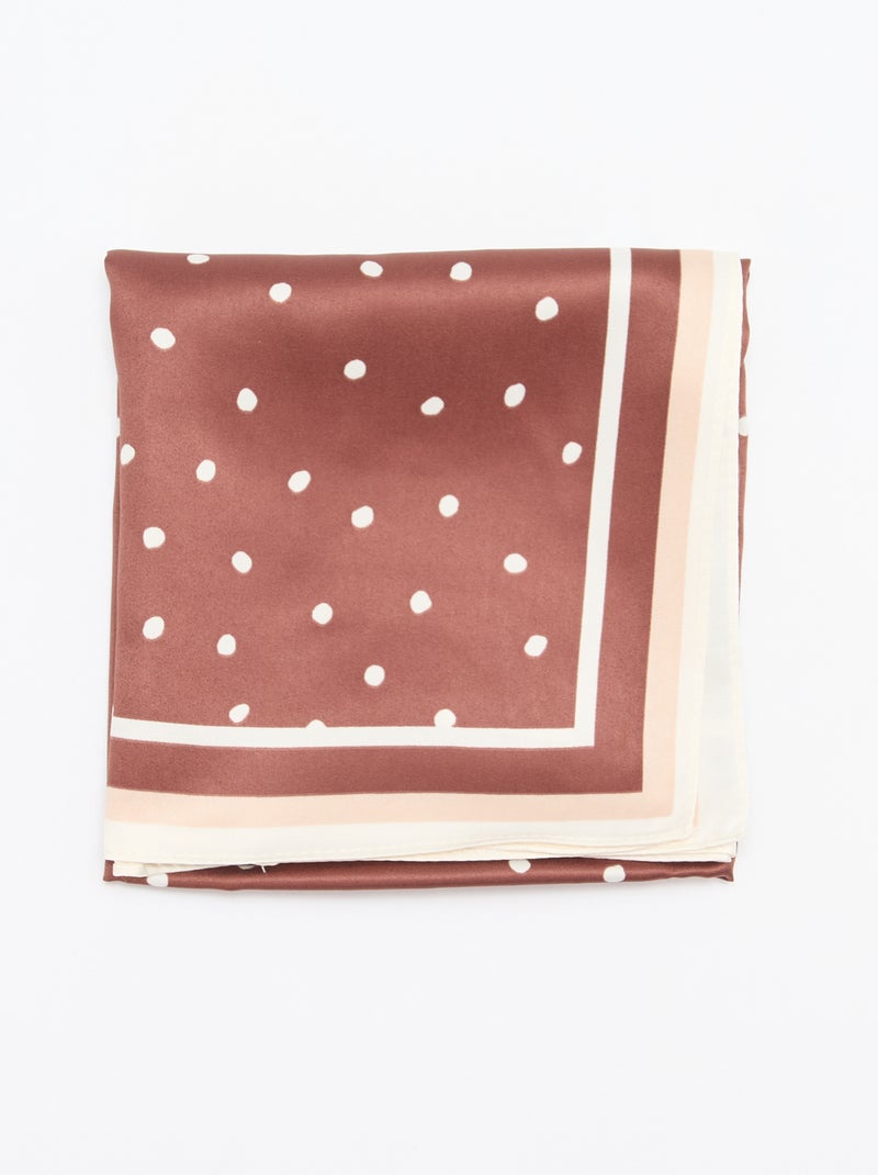 Foulard en satin fantaisie (65x65 cm) Marron - Kiabi