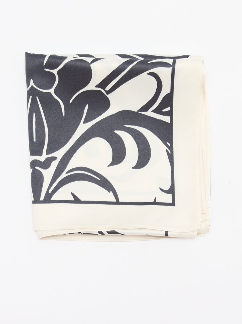 Foulard en satin fantaisie (65x65 cm) Noir - Kiabi