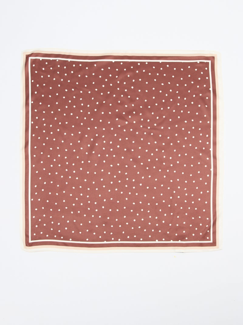 Foulard in raso fantasia (65x65 cm) Marrone - Kiabi