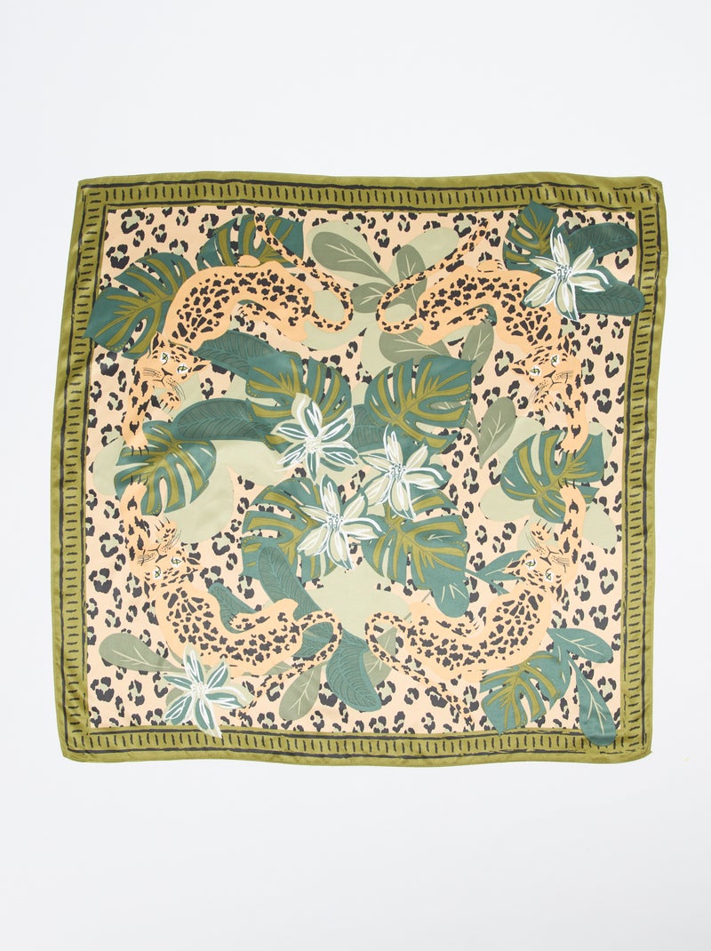 Foulard quadrato grande a fantasia Verde - Kiabi