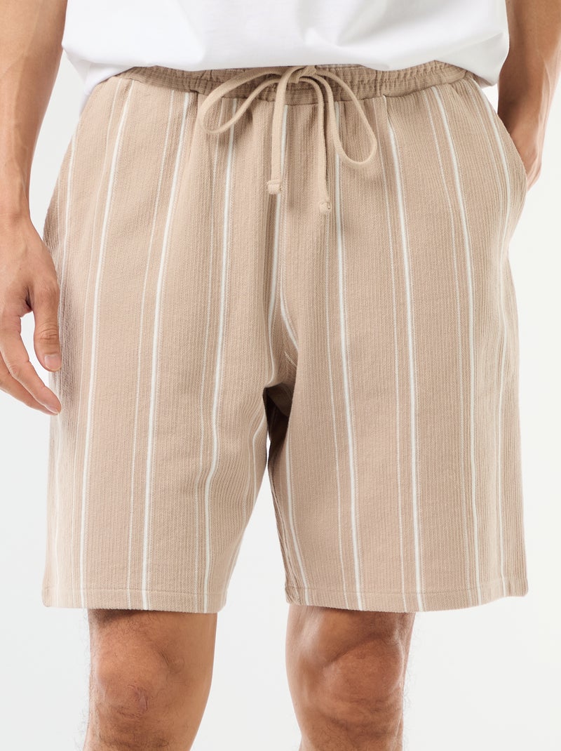 French Terry Bermuda Shorts Beige - Kiabi