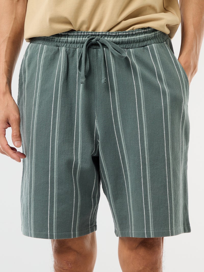 French Terry Bermuda Shorts Blue - Kiabi