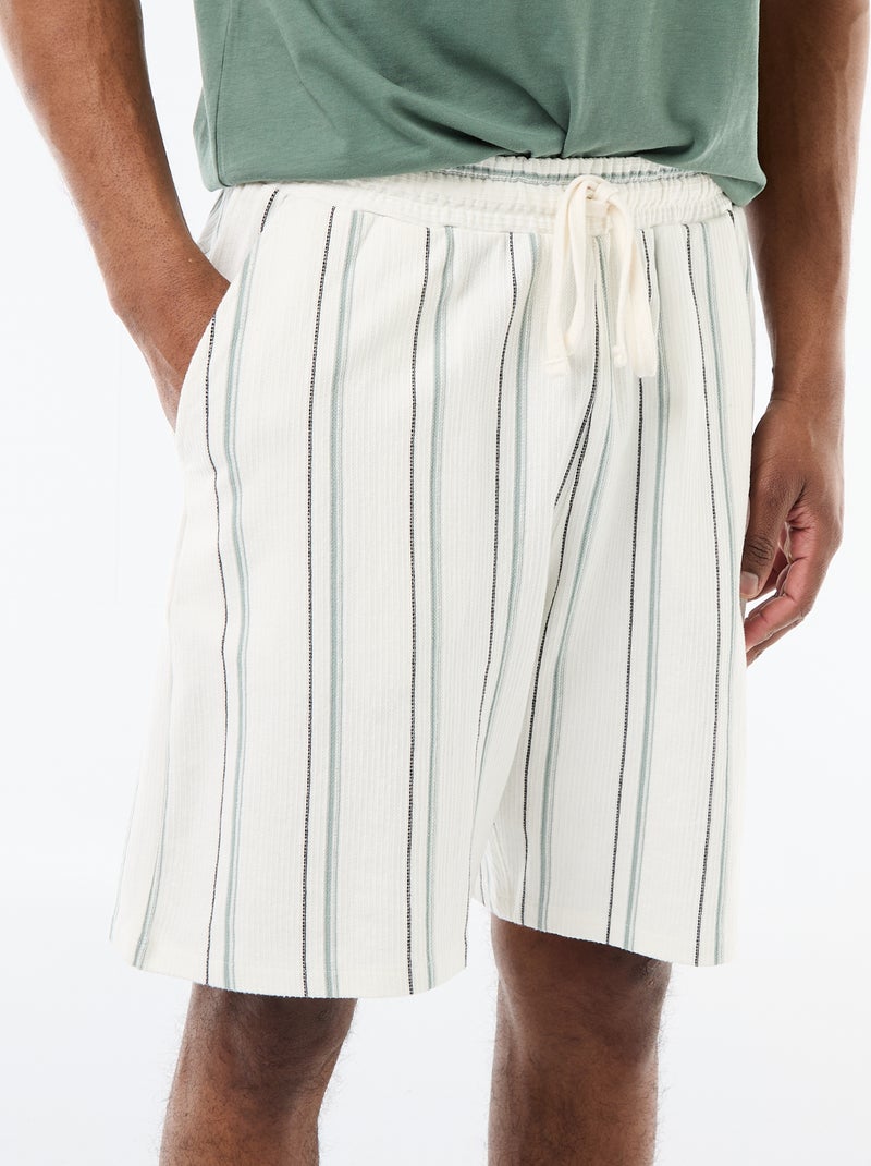 French Terry Bermuda Shorts White - Kiabi