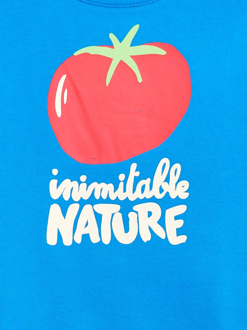 French Terry Graphic Sweatshirt Blue - Kiabi