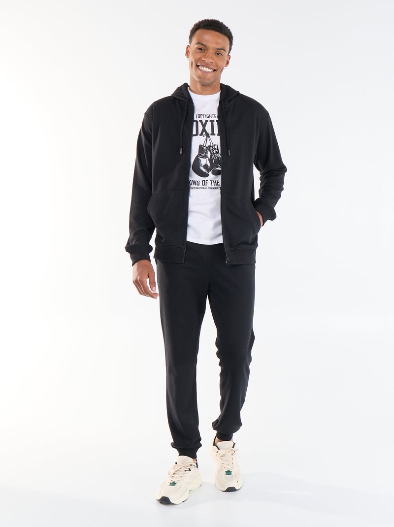 French Terry Hoodie Black - Kiabi