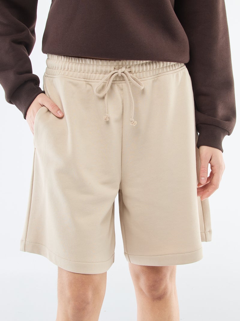 French terry long shorts Beige - Kiabi